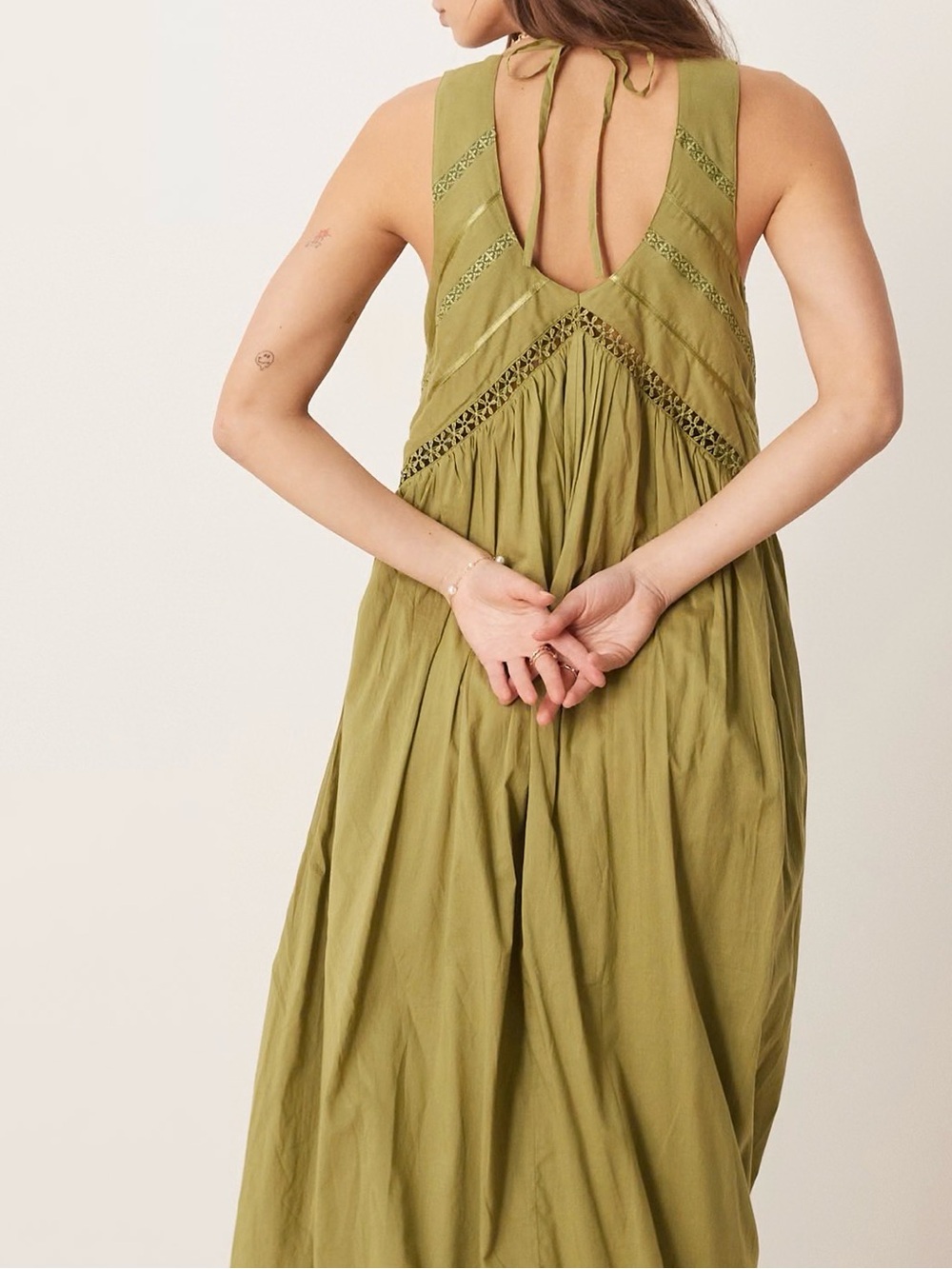 ASOS Olive Green Sleeveless Maxi Dress - Picture 2 of 5